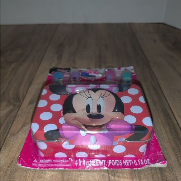 Disney Junior Girl Minnie Mouse Flavored Lip Balm Set With Red Tin Box Case. - Picture 3 of 6